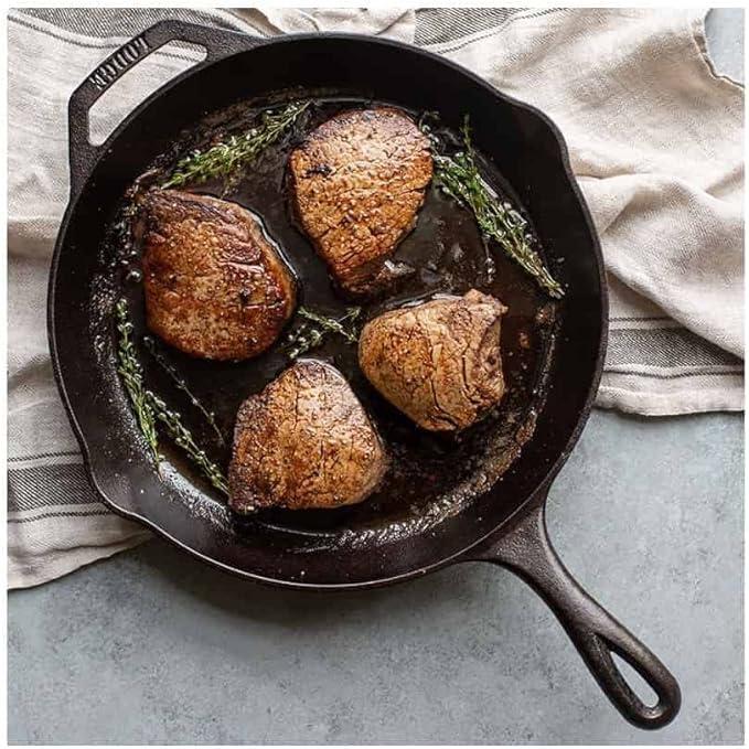 Lodge 12" Cast Iron Skillet - Chef Collection - Perfect Sear - Ergonomic Handles - Superior Heat Retention - Cast Iron Cookware & Skillet