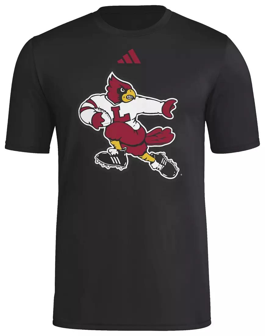 adidas Men's Louisville Cardinals Black Throwback Strategy Short Sleeve T-Shirt