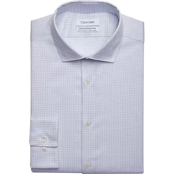 Calvin Klein Men's Slim Fit Spread Collar Twill Dress Shirt
