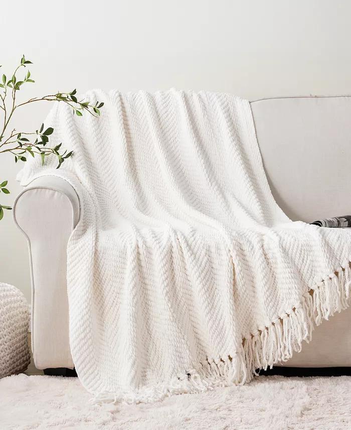 Classic Textured Woven Micro Chenille Throw, 50" x 60"