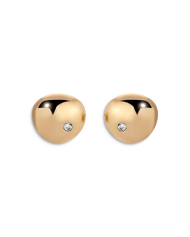 Ettika Pave Polished Pebble Stud Earrings