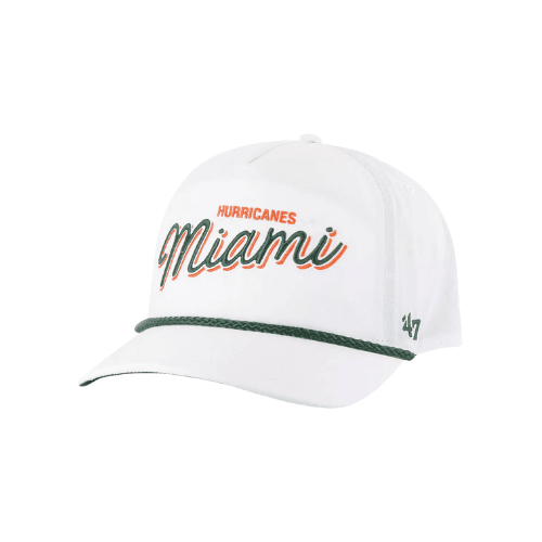 '47 Adult Miami Hurricanes White Brrr Fairway Hitch Adjustable Hat