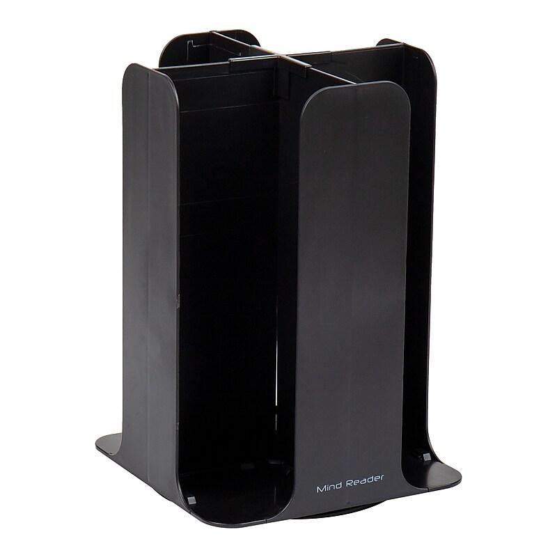 Mind Reader 4-Compartment Cup and Lid Carousel Coffee Countertop Organizer, Black (CDISP-BLK)