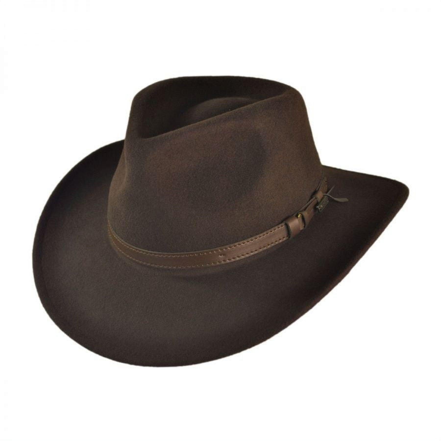 Crushable Wool Felt Outback Hat - M - Brown