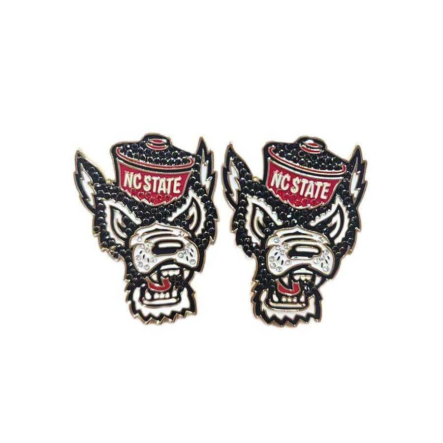 NC State Wolfpack Brianna Cannon Pavé Logo Stud Earrings