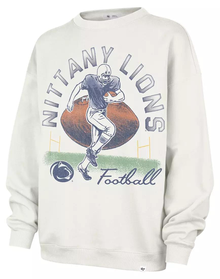 '47 Women's Penn State Nittany Lions Sandstone Game On Crew Pullover Sweatshirt