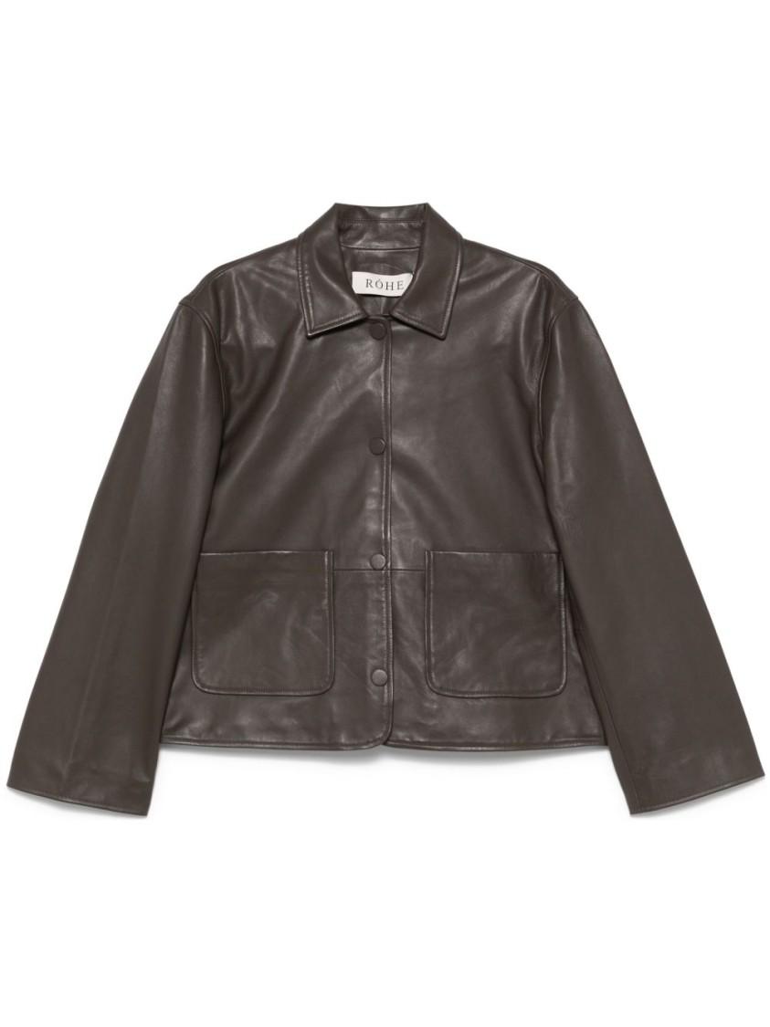 Róhe Earth Brown Leather Jacket