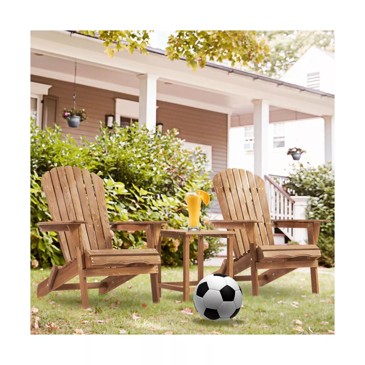 Wooden Outdoor Folding Adirondack Chair Set of 2