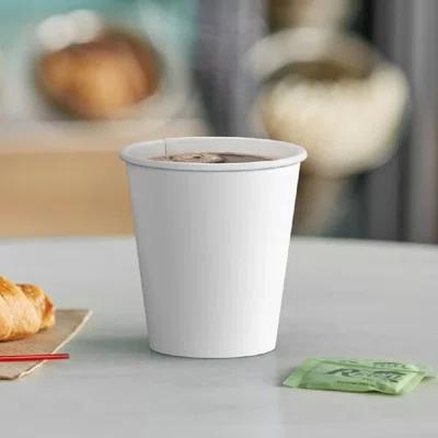 Disposable White Poly Paper Hot Cups with Flat Tear-Back Lid For Hot/Cold Drink
