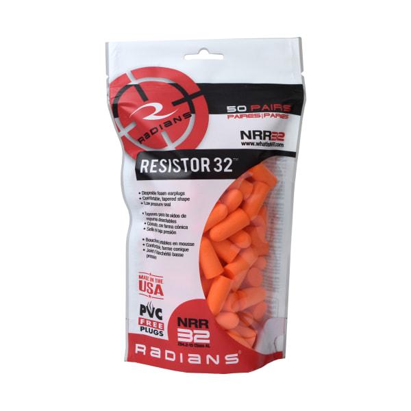 Radians Disposable Foam Earplugs - Orange - 50 Pairs
