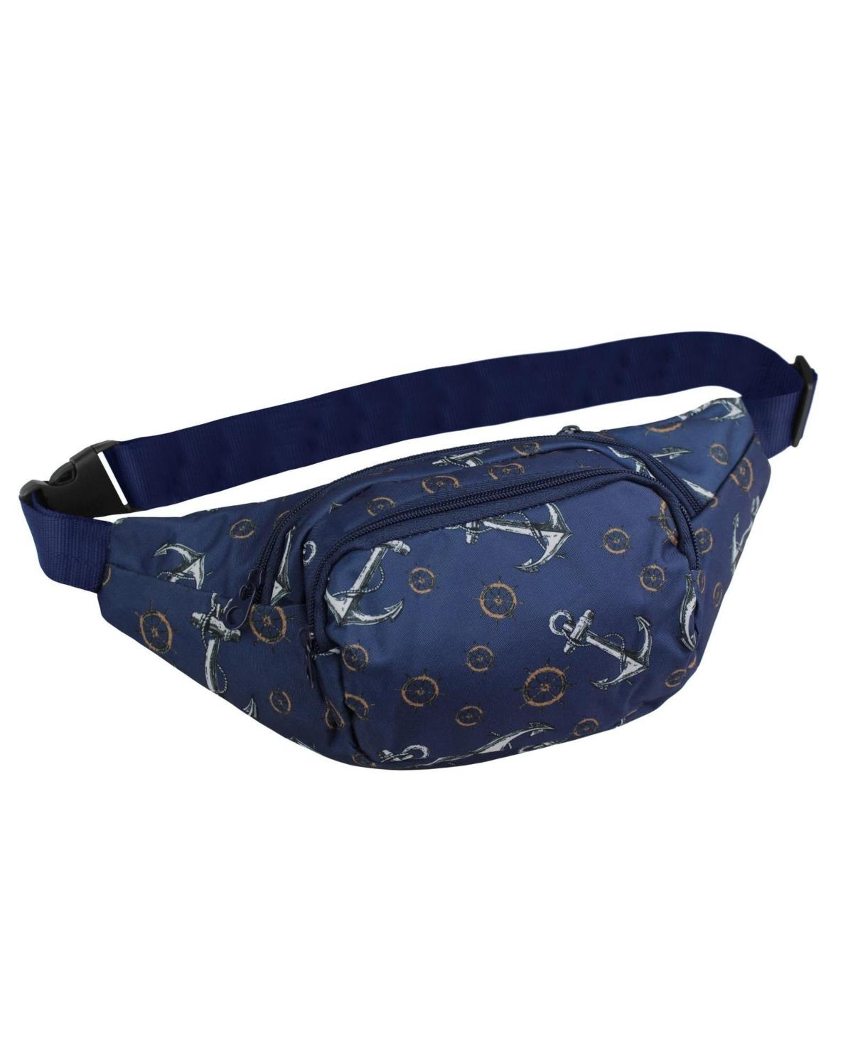 World Traveler Anchor 14-Inch Fanny Pack Adjustable Crossbody Waist Pack - Anchor blue