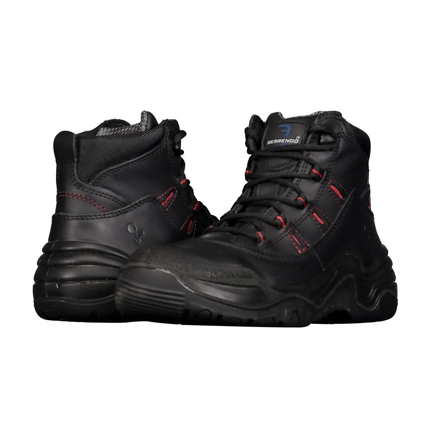 Men'S Steel Toe Work Boots 6" In Black