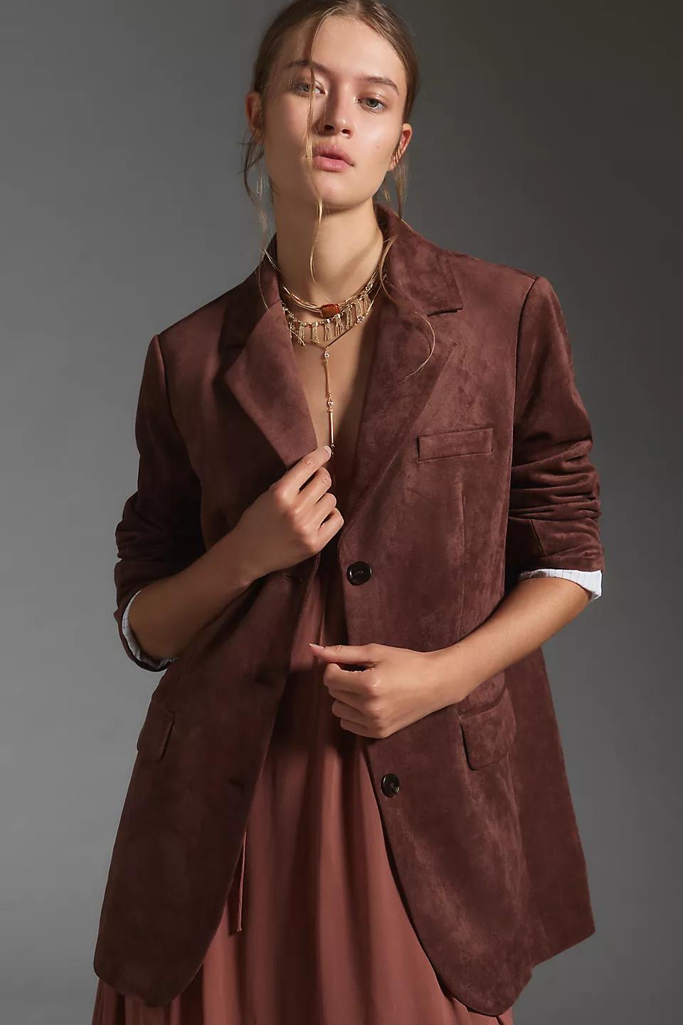 Dolan Left Coast Faux-Suede Boyfriend Blazer