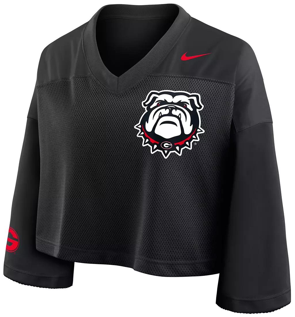 Nike Women's Georgia Bulldogs Black Cropped Replica Jersey