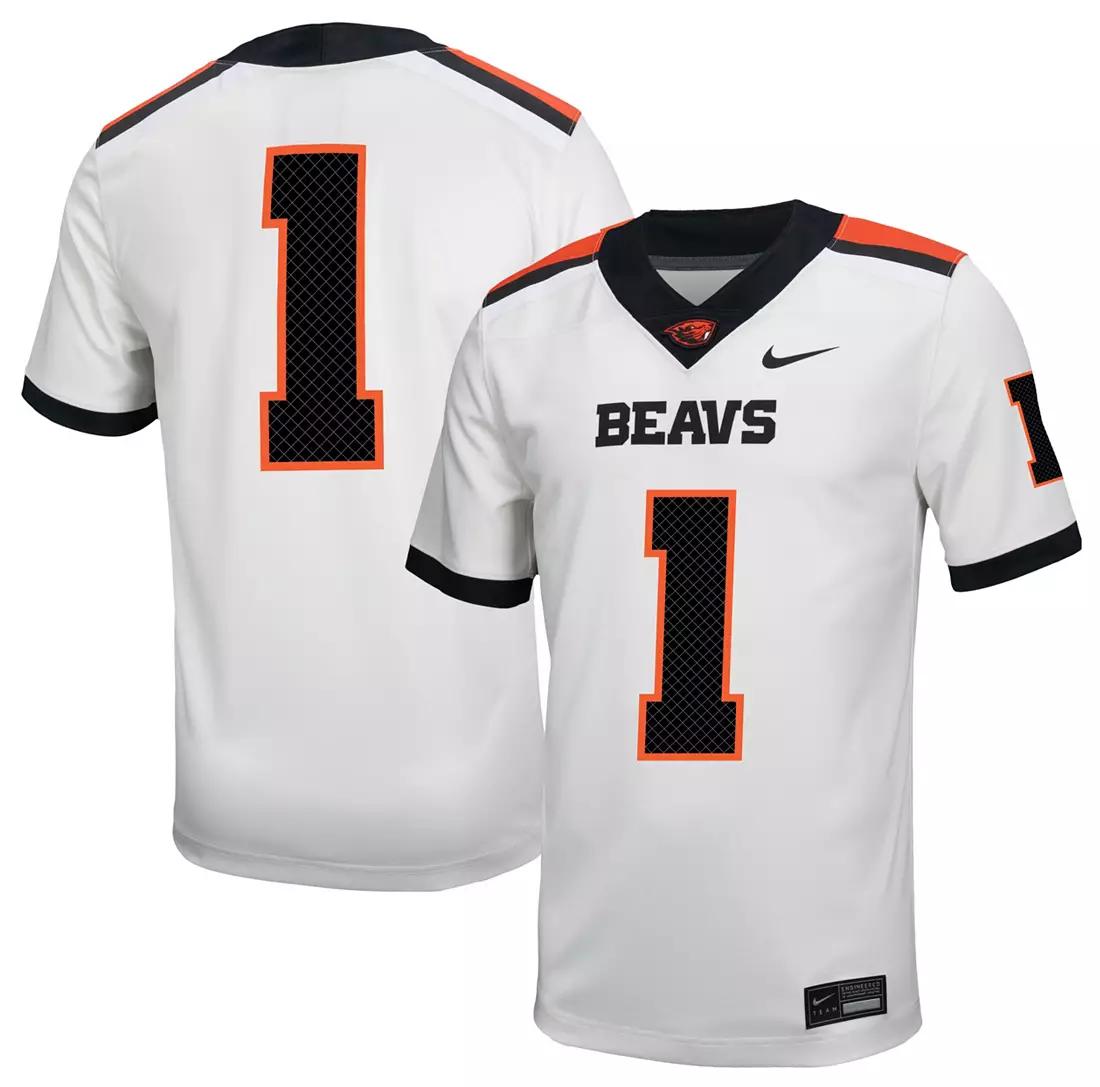 Nike Men's Oregon State Beavers #1 White Replica Home Football Jersey