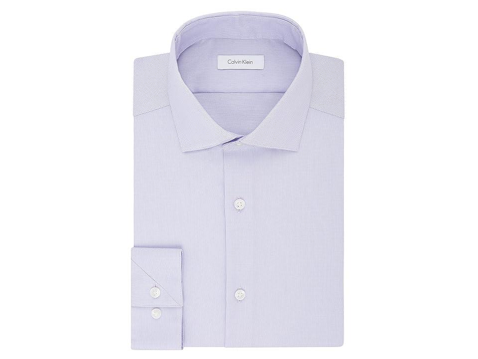 Calvin Klein Men's Dress Shirt Slim Fit Non Iron Stretch Solid Men's Long Sleeve Button Up