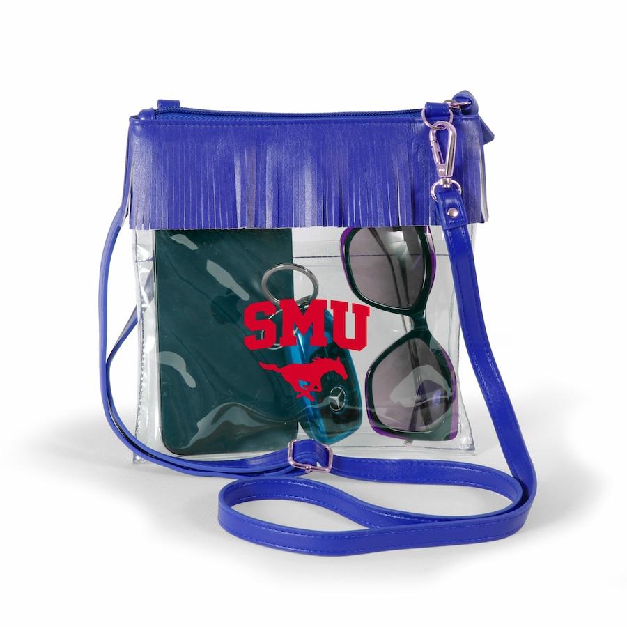SMU Mustangs Women's Judyann Clear Crossbody with Fringe