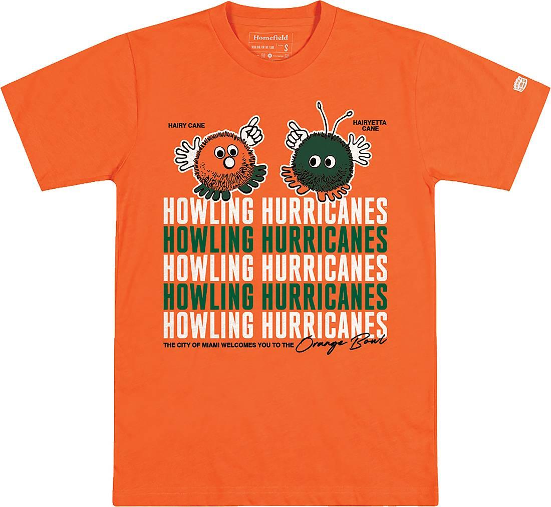 Homefield Apparel Men's Miami Hurricanes Orange Howling T-Shirt