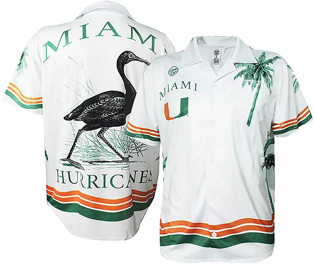 Dyme Lyfe Men's Miami Hurricanes White Sublimated Colorblock T-Shirt
