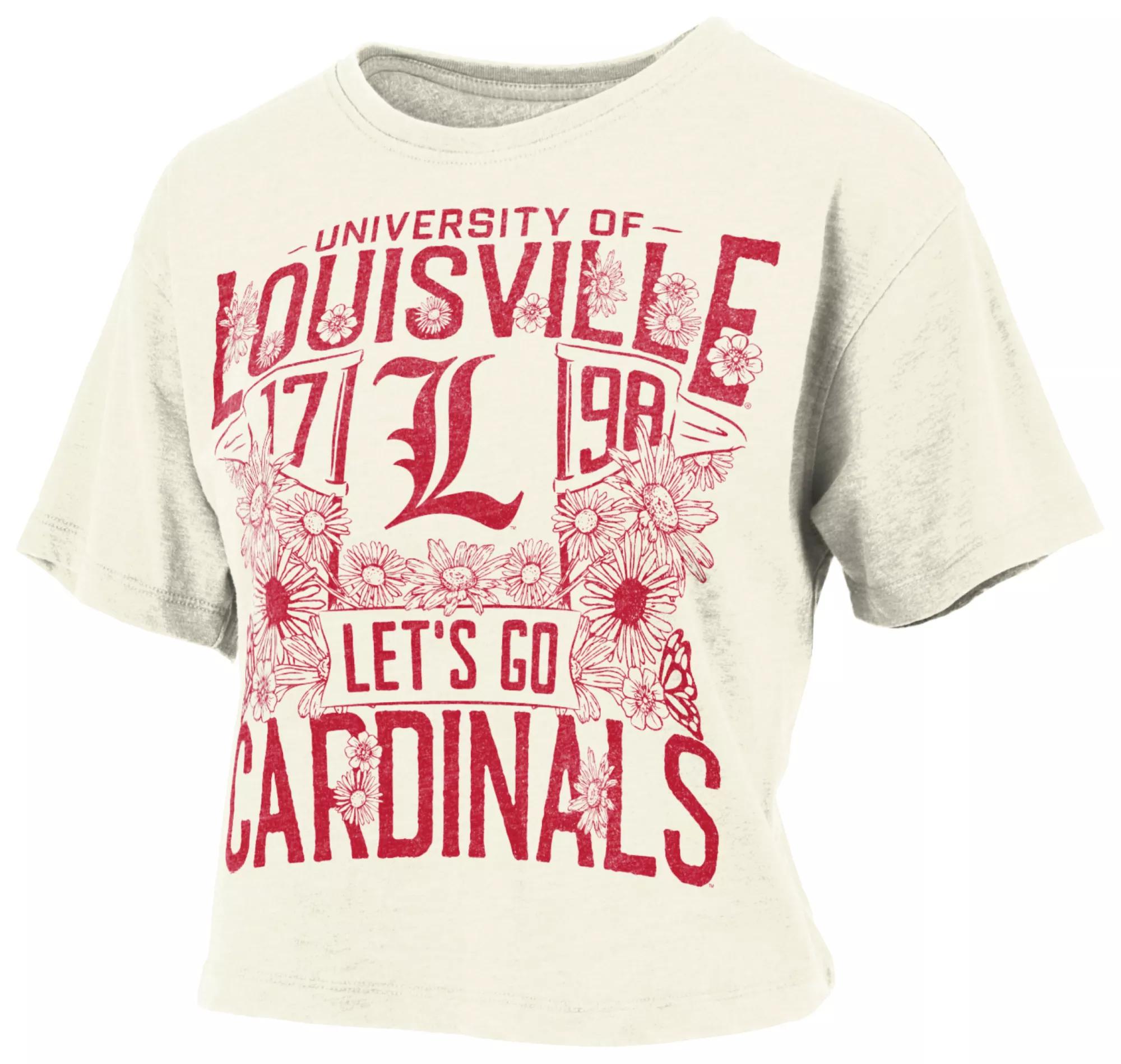 Pressbox Women's Louisville Cardinals Ivory Jasmine T-Shirt