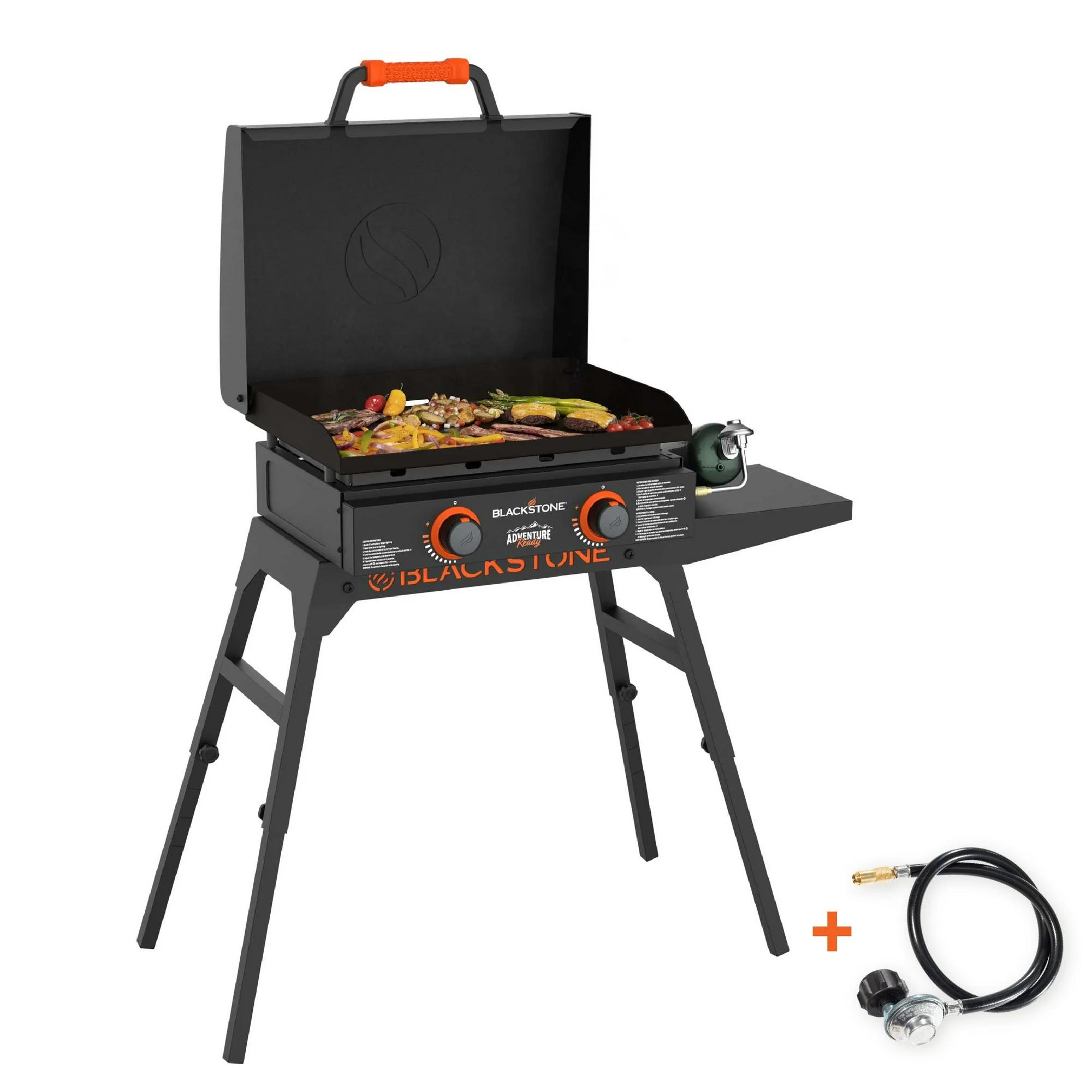 Blackstone Adventure Ready 2-Burner 22 Propane Omnivore Griddle with Stand and Adapter Hose