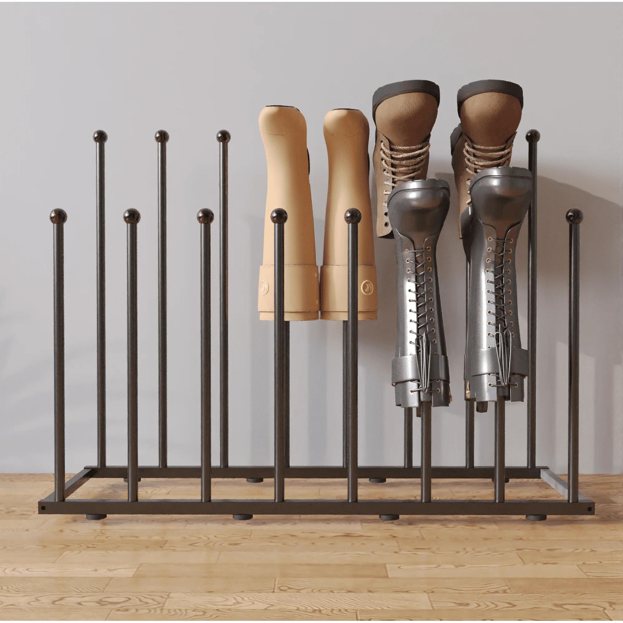 WERSEON Boot Rack Organizer for 8 Pairs, Free Standing Boot Storage Metal Shoe Rack Fit for Tall Boots (Plus)
