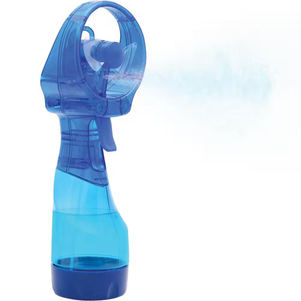 Deluxe 3 in. Water Misting Personal Pedestal Fan in Blue