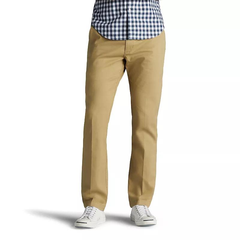 Men's Lee® Performance Series Extreme Comfort Khaki Slim-Fit Flat-Front Pants, Size: 33X30, Brown