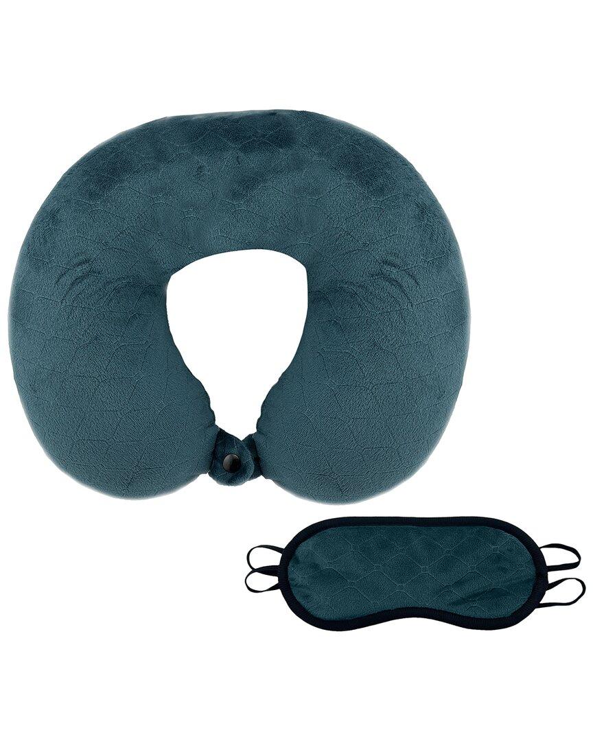 Pursonic Memory Foam Travel Pillow With Sleep Mask