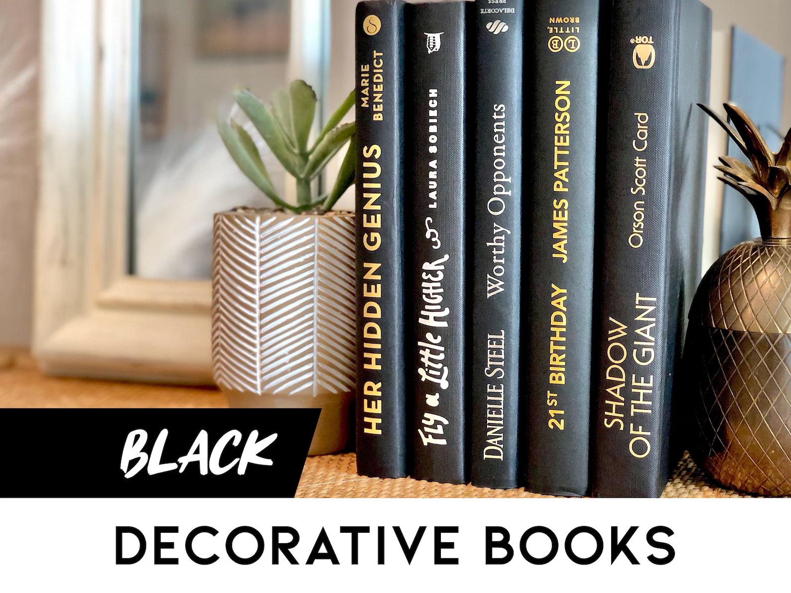 Neutral Black Display Decorative Staging Books Hardcover Home Decor Book Shelf Bookshelf Interior Design Color Modern Housewarming Gift